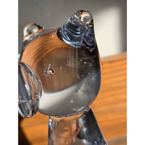 Vintage Lead Crystal Blown Glass Owl Figurine Paperweight, Made in Taiwan - Picture 8 of 10